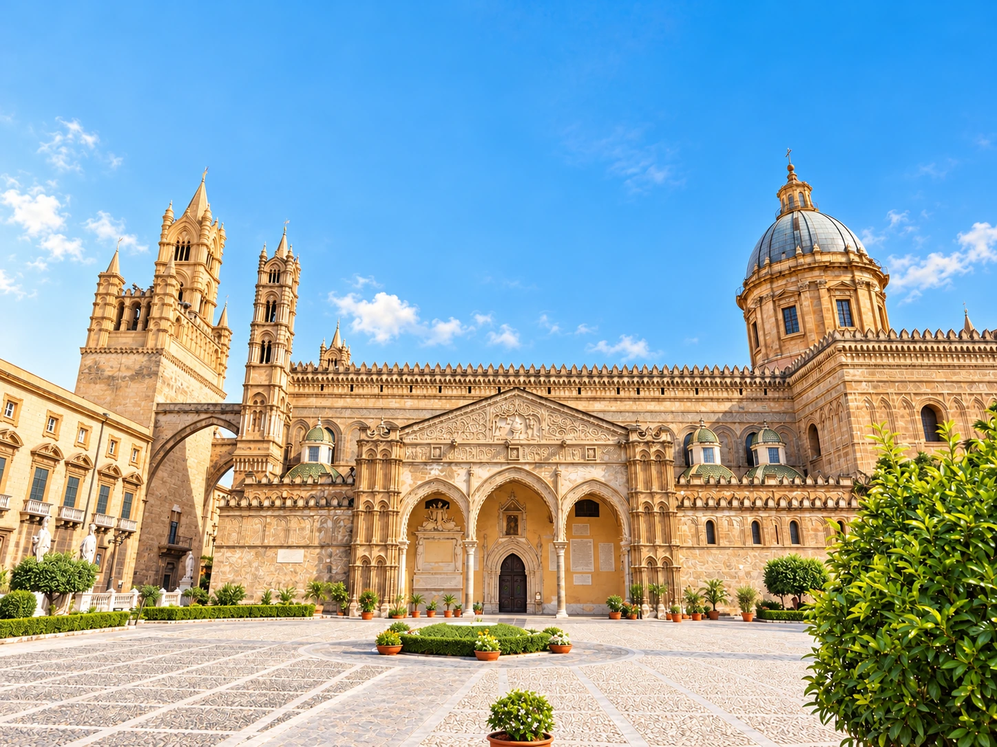 Palermo · Cattedrale, piazza e arcate · Luce rielaborata