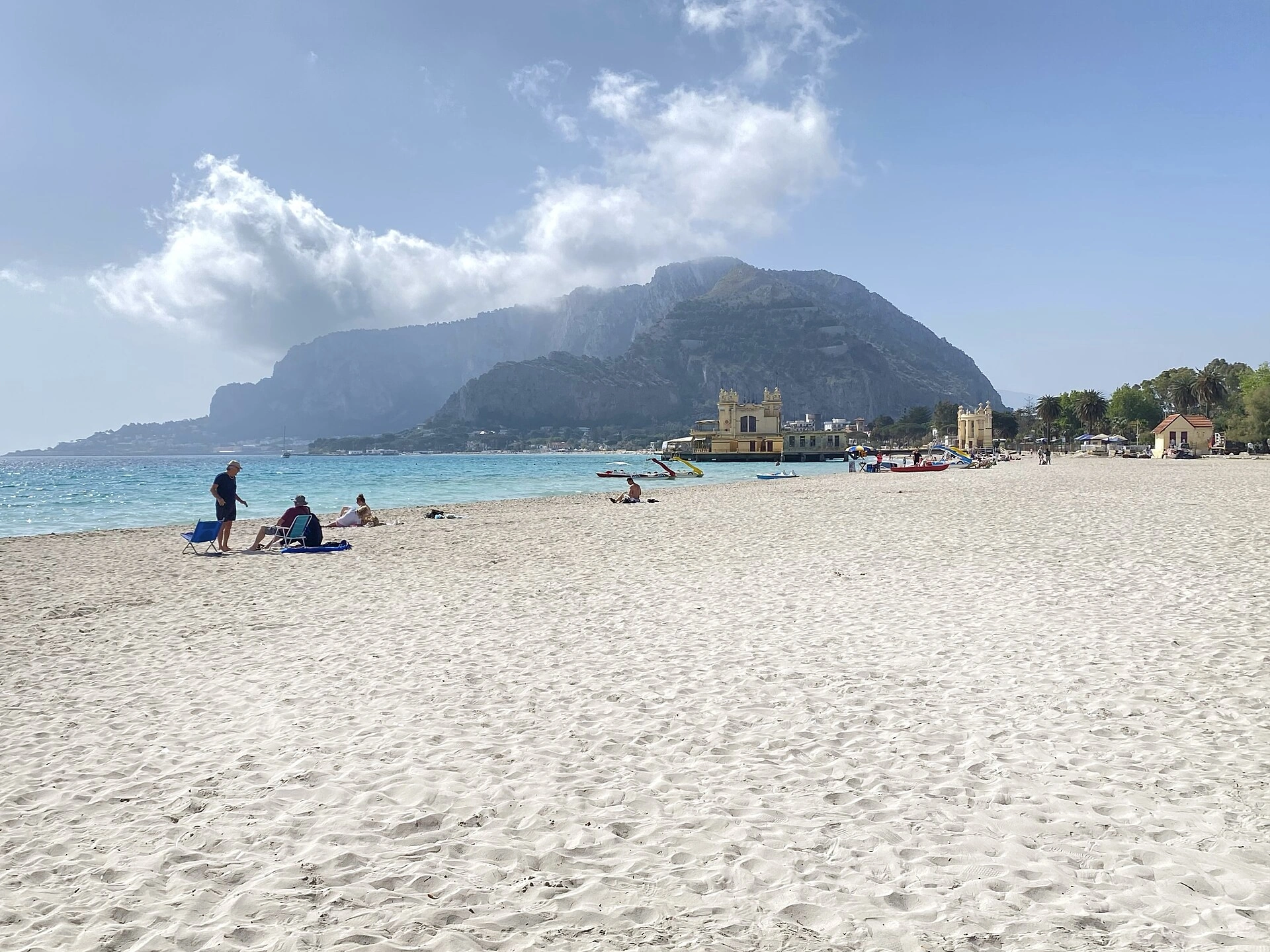 Mondello · Spiaggia, Monte Pellegrino e Stabilimento Liberty